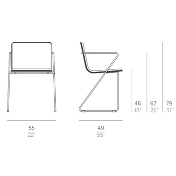 Silla Espagueti tapizada Gandia Blasco