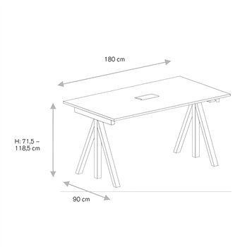 Mesa de conferencia altura regulable String Furniture