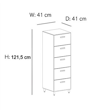 Cómoda alta Relief con pies String Furniture
