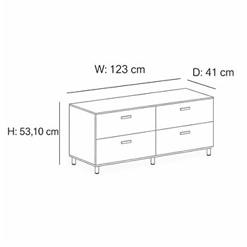 Cómoda baja Relief con pies String Furniture
