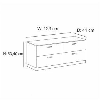 Cómoda baja Relief con zócalo String Furniture