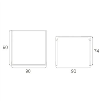 Mesa Four cuadrada cerámica Houe