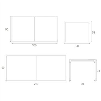 Mesa Four rectangular cerámica Houe