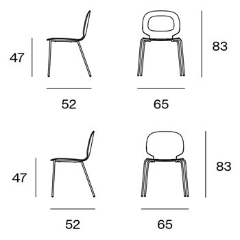 Silla madera Halo Metal 4 patas Blasco&Vila