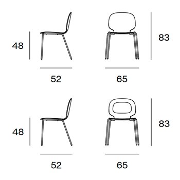 Silla tapizada Halo Metal 4 patas Blasco&Vila