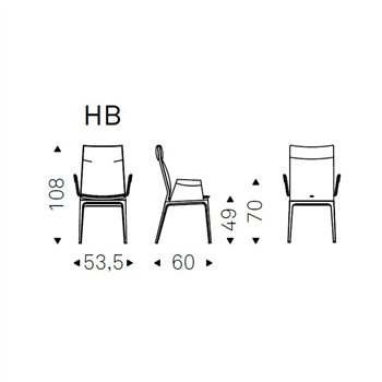Silla Sofia alta Brazos Cattelan Italia