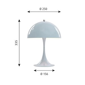 Lámpara Panthella 250 Portable Louis Poulsen con diseño moderno y elegante.
