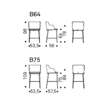 Taburete Magda ML Brazos Cattelan Italia