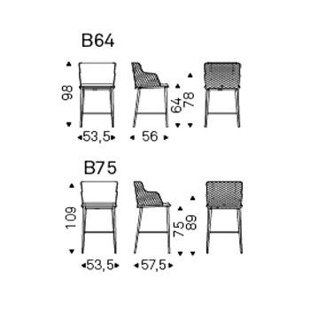 Taburete Magda ML Couture Brazos Cattelan Italia