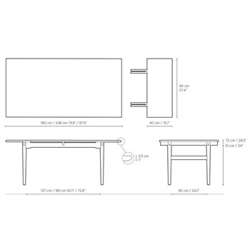Mesa CH327 extensible Carl Hansen and Son