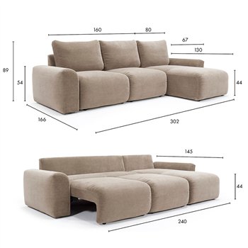 Sofá cama Norum chaise longue chunky Innovation Living