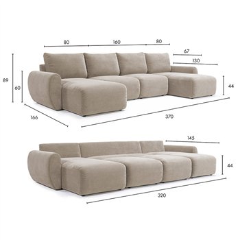 Sofá cama U-Shape Norum curve Innovation Living