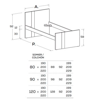 Cama individual Lila Nidi