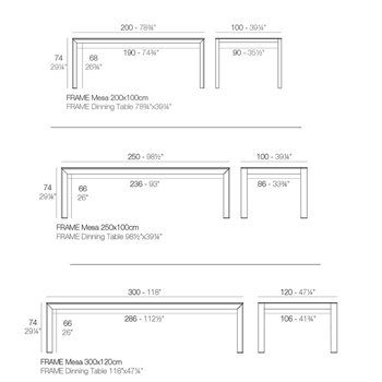 Mesa Frame Aluminio rectangular Vondom