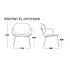 Butaca Hari con brazos combi Ondarreta