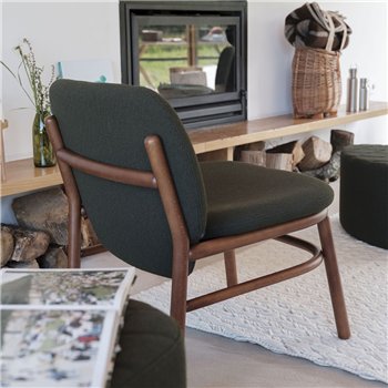 Sillón Lana madera - Respaldo bajo