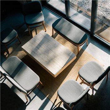 Sillón Lana madera - Respaldo bajo