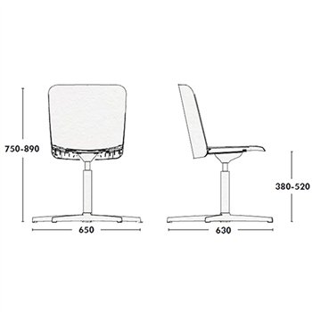 Silla Supra Giratoria Regulable tapizada Ondarreta