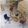 Silla Supra Giratoria Regulable con ruedas tapizada Ondarreta