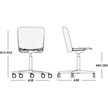 Silla Supra Giratoria Regulable con ruedas tapizada Ondarreta