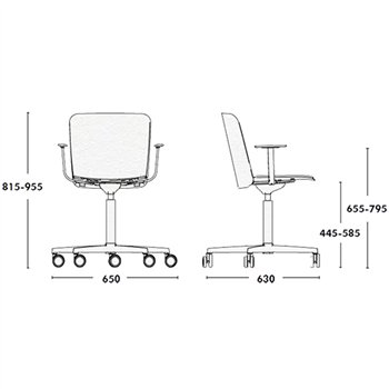 Sillón Supra Giratorio Regulable con ruedas tapizado Ondarreta
