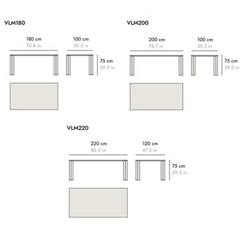Mesa Velasca rectangular Punt