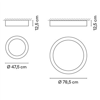 Lámpara techo Duo Nogal Vibia