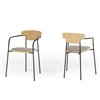 Silla Pecan con asiento tapizado Punt