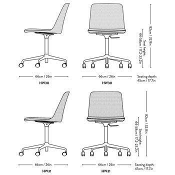 Silla Rely tapizada regulable &Tradition