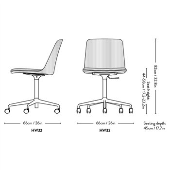 Silla Rely regulable tapizado doble &Tradition