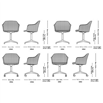 Sillón Rely tapizado giratorio &Tradition