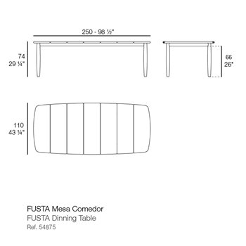 Mesa rectangular Fusta Vondom