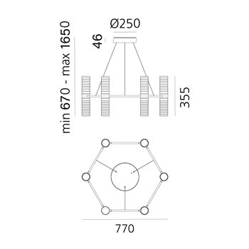 Lámpara Suspensión Zephyr Exagonal Artemide