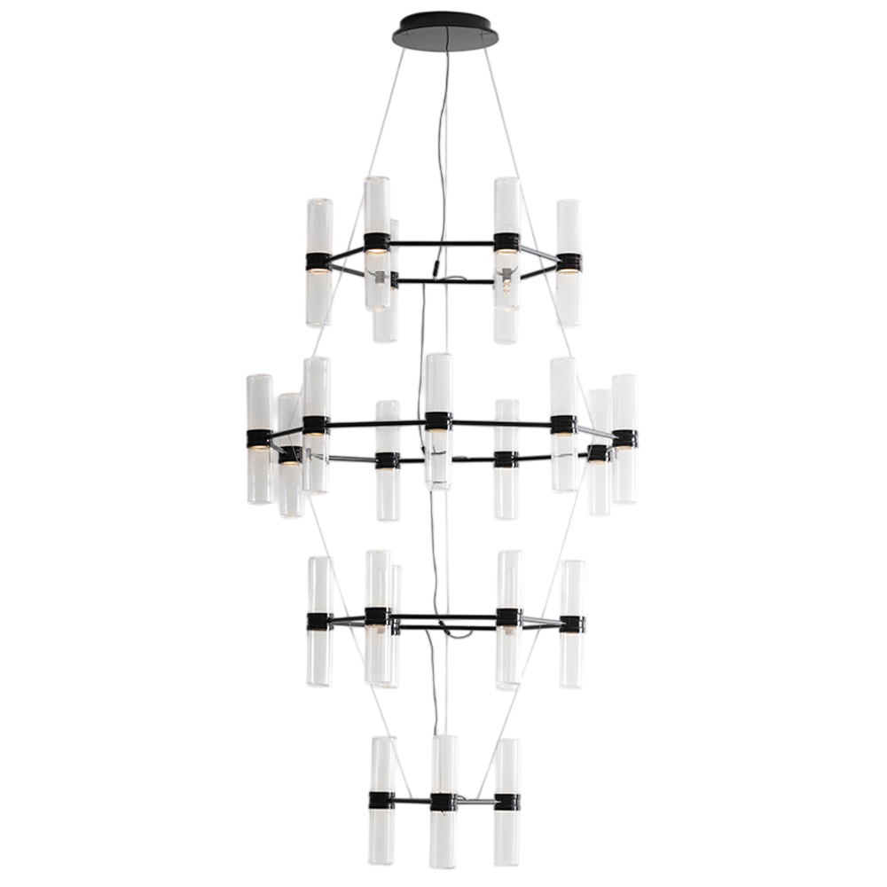 Zephyr Chandelier - negro brillante
