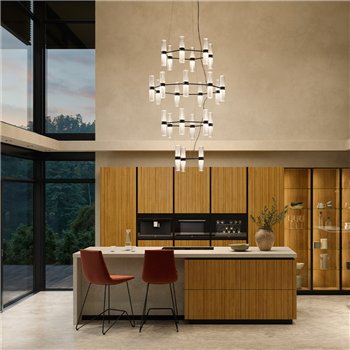 Zephyr Chandelier - negro brillante