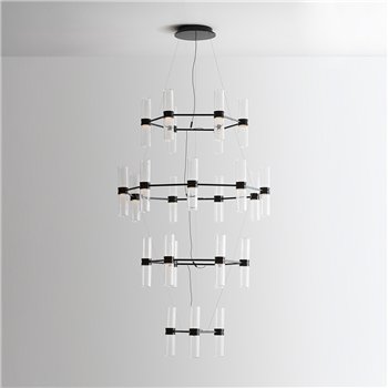 Zephyr Chandelier - negro brillante
