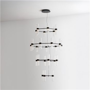 Zephyr Chandelier - negro brillante