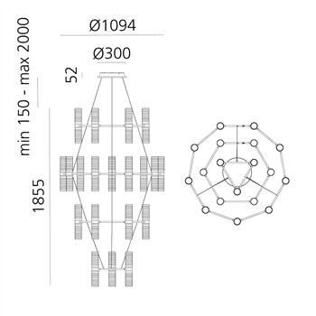 Lámpara Suspensión Zephyr Chandelier Artemide