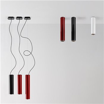 Ilio 36 -  blanco brillante / Ilio 45 - rojo rubí - negro brillante