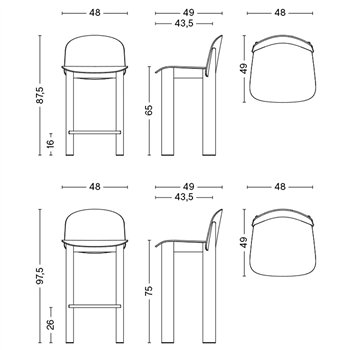 Taburete bar Chisel 35 Hay