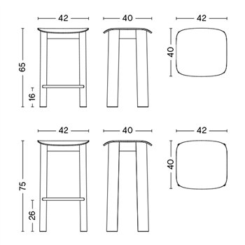 Taburete bar tapizado Chisel 30 Hay