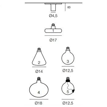 Lámpara techo Maggiolino Martinelli Luce