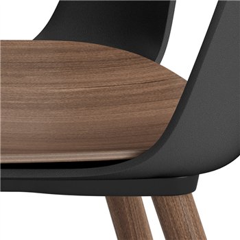 Silla Layout 122 asiento madera Hay