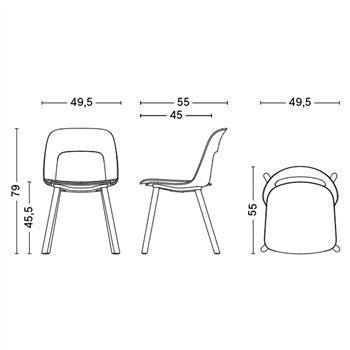 Silla Layout 122 asiento madera Hay