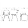 Silla Layout 123 asiento tapizado Hay