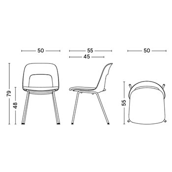 Silla Layout 113 asiento tapizado Hay