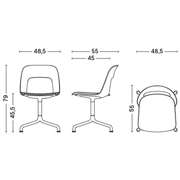Silla Layout 152 asiento madera Hay