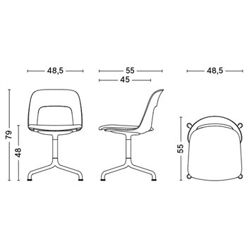 Silla Layout 153 asiento tapizado Hay