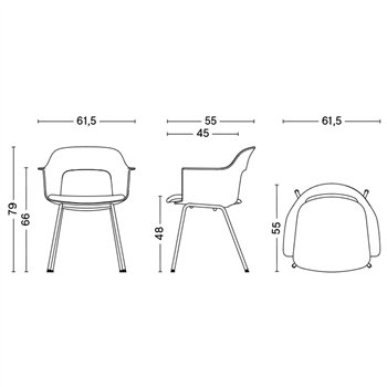 Sillón Layout 213 asiento tapizado Hay
