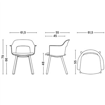Sillón Layout 223 asiento tapizado Hay